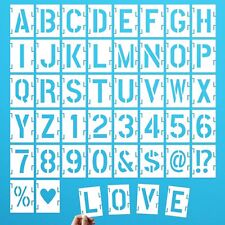 3 Inch Letter Stencils Symbol Numbers Craft Stencils, 42 Pcs Alphabet Stencil...
