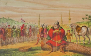 19th C Hand Coloured Etching George Cruikshank Falstaff Henry IV Shakespeare - Picture 1 of 3