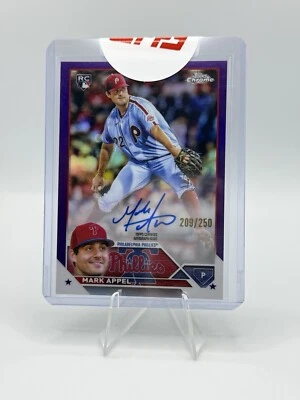 2023 Topps Chrome Mark Appel Rookie RC AUTO refractor púrpura/250 #RA-MAP Foto 1 de 2