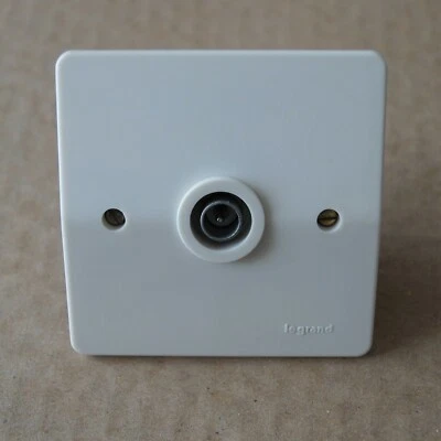 LEGRAND NEPTUNE (ancien) - Prise TV 9.52mm Mâle - BLANC - fixation à griffes