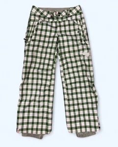Bonfire Outerwear Women’s Classic Fit Arena Snowboarding Pants Small Green Plaid - Picture 1 of 6