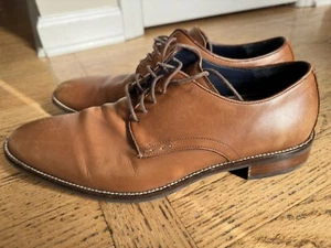 Cole Haan Grand.Os Shoes Mens 10.5 M Brown Leather Lenox Hill Oxford Plain Toe - Picture 1 of 11
