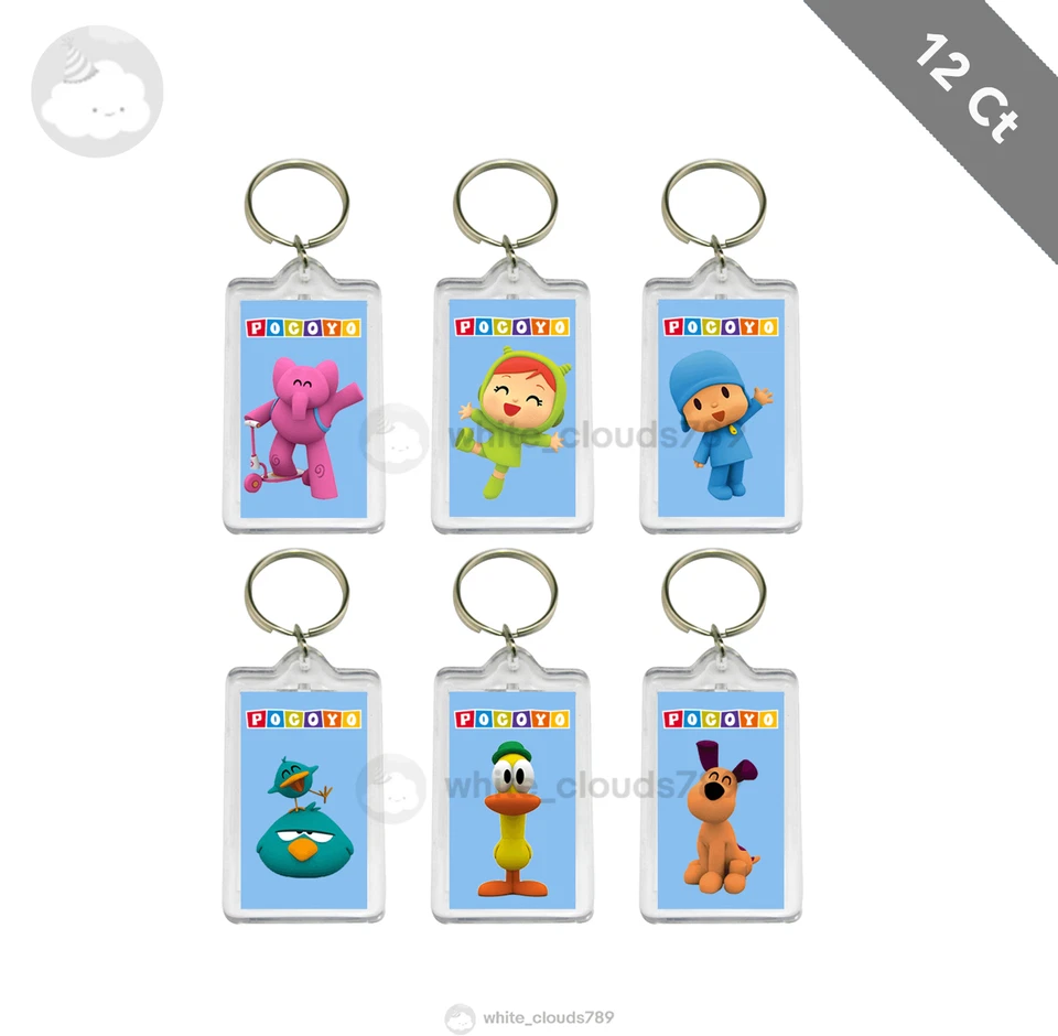 12 Pocoyo Llavero para Fiesta de Cumpleaños Favor Cajas de Regalo Bolsa de Artículos Llaveros Foto 1 de 1