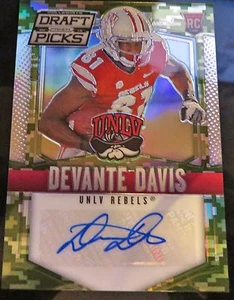 2015 Panini Contenders Draft Picks Devante Davis Camo Prizm Auto Rookie 26/99 - Picture 1 of 3