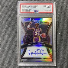 2019-20 Panini Select Silver Prizm Michael Cooper AUTO 122/199 Lakers PSA 9 MINT
