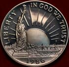 Uncirculated Proof 1986-S Statue of Liberty Clad Comm Half Dollar