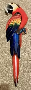 LARGE 55cm LONG CARVED WOOD HAND PAINTED SCARLET MACAW WALL PLAQUE MADE IN PERU - Picture 1 of 7