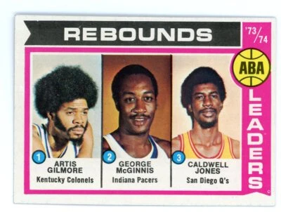 1974-75 Topps Rebound Leaders Artis Gilmore George McGinnis Caldwell Jones #211 - Image 1 of 2