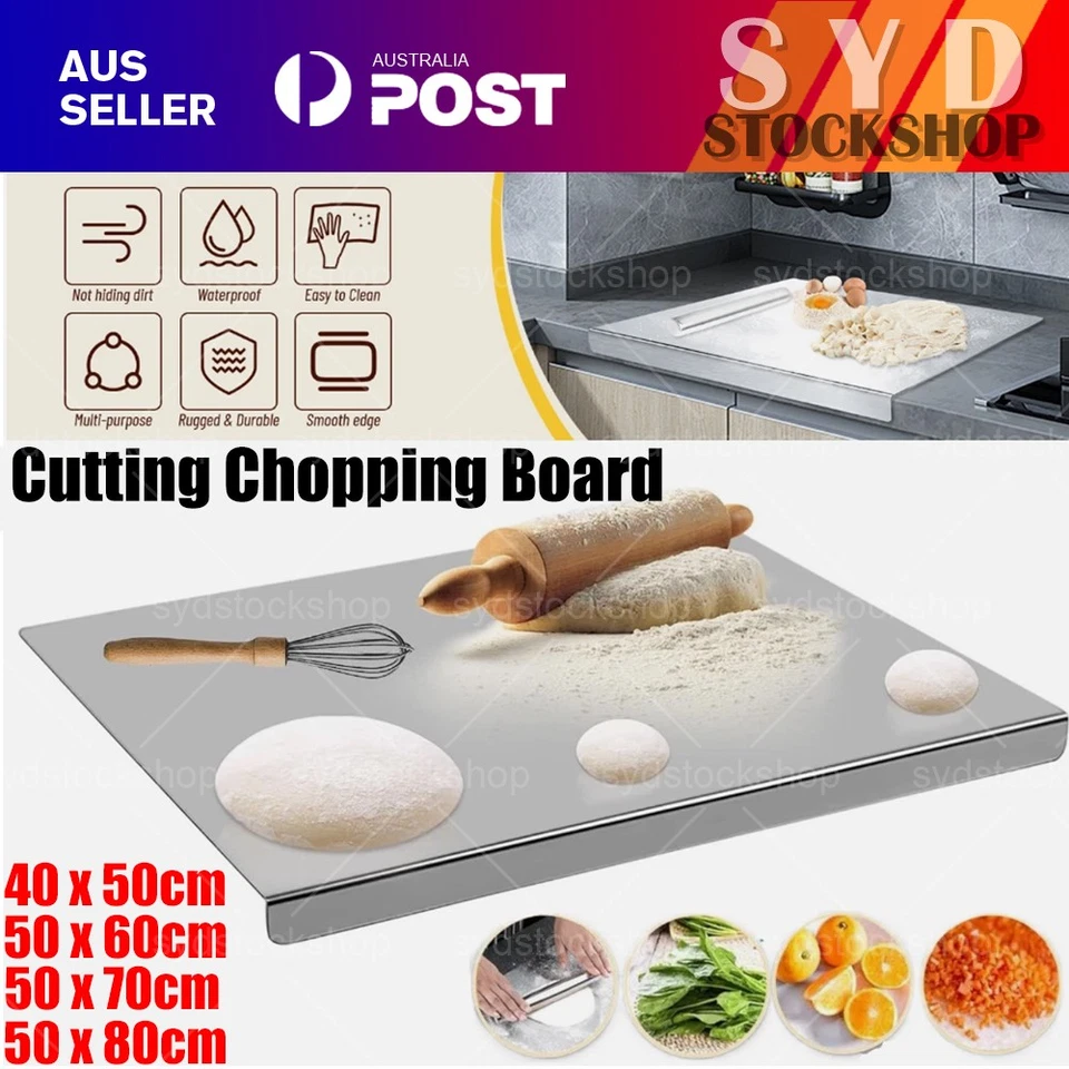 50/60/70/80cm Stainless Steel Cutting Chopping Board Pastry Bench Protector AU - image 1 of 4