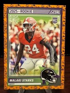 Malaki Starks Pumpkin Rookie Card-2025 Panini Score Baltimore Ravens UGA NFL RC - Picture 1 of 2