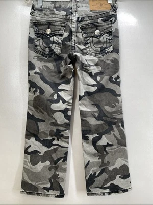 Jeans True Religion robusto camuflagem cintura ajustável meninas 6 22x20 - Imagem 1 de 4