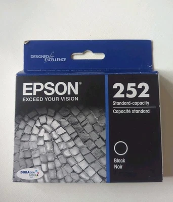 Cartucho de tinta negro genuino Epson 252 T252120 Durabrite OEM CADUCIDAD: 12/2017*NUEVO* Foto 1 de 3