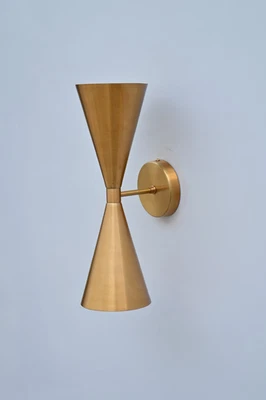 Mid Century Brass Wall Sconce – Handcrafted Up Down Modern Wall Light - Image 1 of 4