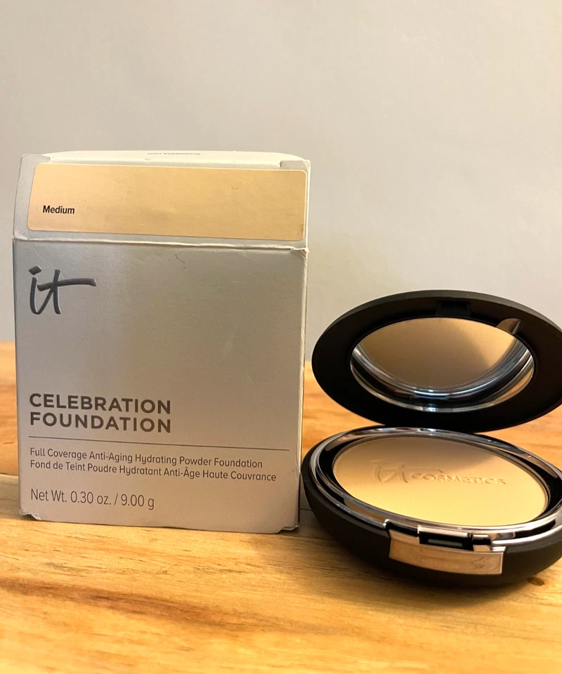 IT Cosmetics Celebration Foundation Full-Coverage Powder "Medium" NEW! 0.3 oz. - Image 1 of 1