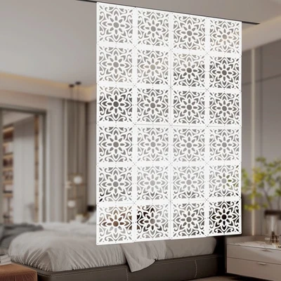 24 PIEZAS Pantallas Divisorras de Habitación Colgante Flor Talla Patrón Paneles Hogar Oficina Foto 1 de 4