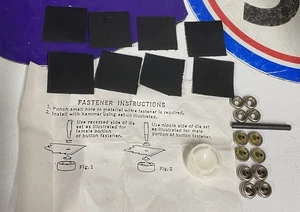 22 Set Snap Fastener Kit Press Studs W/Tool for Fabric Craft Autos Clothes, Etc. - Picture 1 of 2