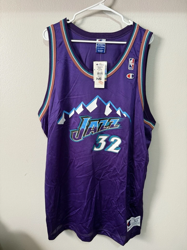 Camiseta Vintage Champion - Karl Malone - Utah Jazz - talla 52 NUEVA CON ETIQUETAS RARA Foto 1 de 4