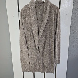 Barefoot Dreams Cozy Chic Lite Open Front Cardigan L/XL Brown Cabin Outdoors - Picture 1 of 7