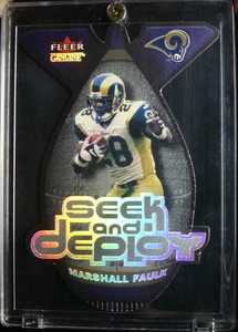 2001 Fleer Genuine Marshall Faulk Seek and Deploy Die cut - Picture 1 of 2