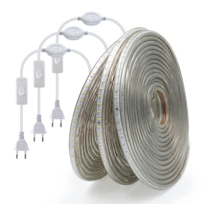 STRISCIA STRIP LED BOBINA SMD3014 120LED/m SPINA 220V BIANCA TUBO ESTERNO 1A 25M - Immagine 1 di 4