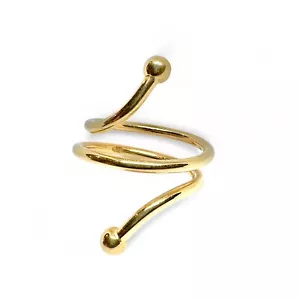 9k Gold Spiral Ring, Size L US 5.75, 4.76g, Vintage Mid-Century, Modern Design - Picture 1 of 4