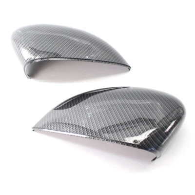 Carbon Fiber Pattern Side Wing Mirror Cover Cap For Ford Fiesta MK7 2008-2017 - Image 1 of 4