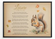 Leisure Poem Print W. H. Davies Inspirational Poetry Poster Wall Art Unframed