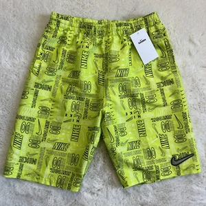 NWT Nike Boys XL Mash-Up Volley Short Swim Trunks Board Shorts Neon Green Logo - Picture 1 of 11