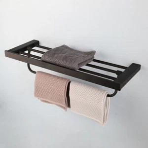 24" lang Badezimmer Accessoire schwarz Wandmontage Schicht Handtuchhalter Reling Rack - Bild 1 von 8