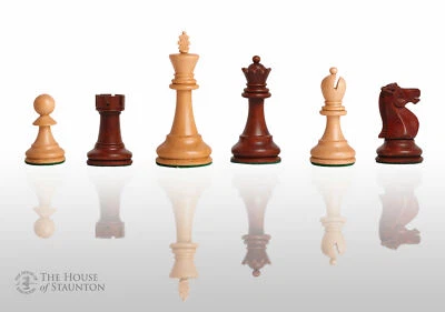 The Reykjavik II Chess Set - Pieces Only - 3.75" King - Mahogany Gilded - Image 1 of 4
