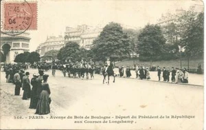 Carte postale timbrée 10c semeuse lignée Paris départ du président 1904 FOM - Picture 1 of 2