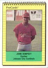 1991 Johnson City Cardinals ProCards 3979 John Dempsey Agoura California CA Card