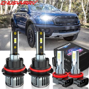 For Ford Ranger 2001-2011 6000K LED faro Hi/Lo + bombillas de luces antiniebla - Picture 1 of 12