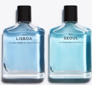 ZARA Mens Seoul 100ml + Lisboa 100ml Duo Set Eau De Toilette EDT Fragrance New - Picture 1 of 2