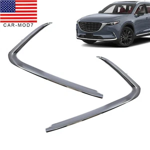 Bumper Trim Set For 2016-2022 Mazda CX-9 Front Driver and Passenger Side Chrome - Picture 1 of 10