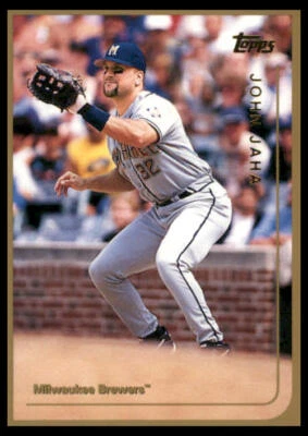 1999 Topps #307 John Jaha Milwaukee Brewers Baseball Card - Image 1 of 2