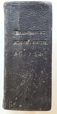 1726 GERMAN HYMNAL & PRAYER BOOK w/ CASTLE CHURCH TITLE TO THE COVER ANTIQUE - Image 1 of 4