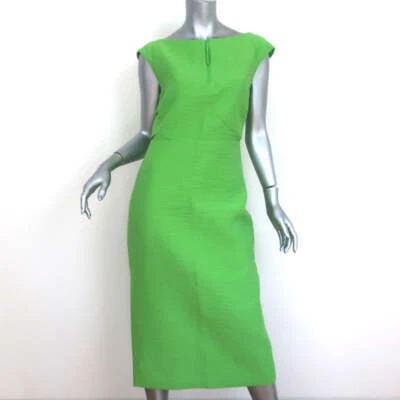 Rachel Comey Dress Leonard Lime Cotton-Blend Size 6 Cap Sleeve Midi - Image 1 of 4