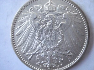 Germany Empire SILVER 1 Mark 1910 F, AU+ KM# 14 Silver Very High Grade - Picture 1 of 4