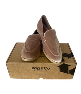 Mocasín puntiagudo Rag & Co Luxe Lap Taupe beige nude terciopelo talla 7 para mujer - Imagen 1 de 11