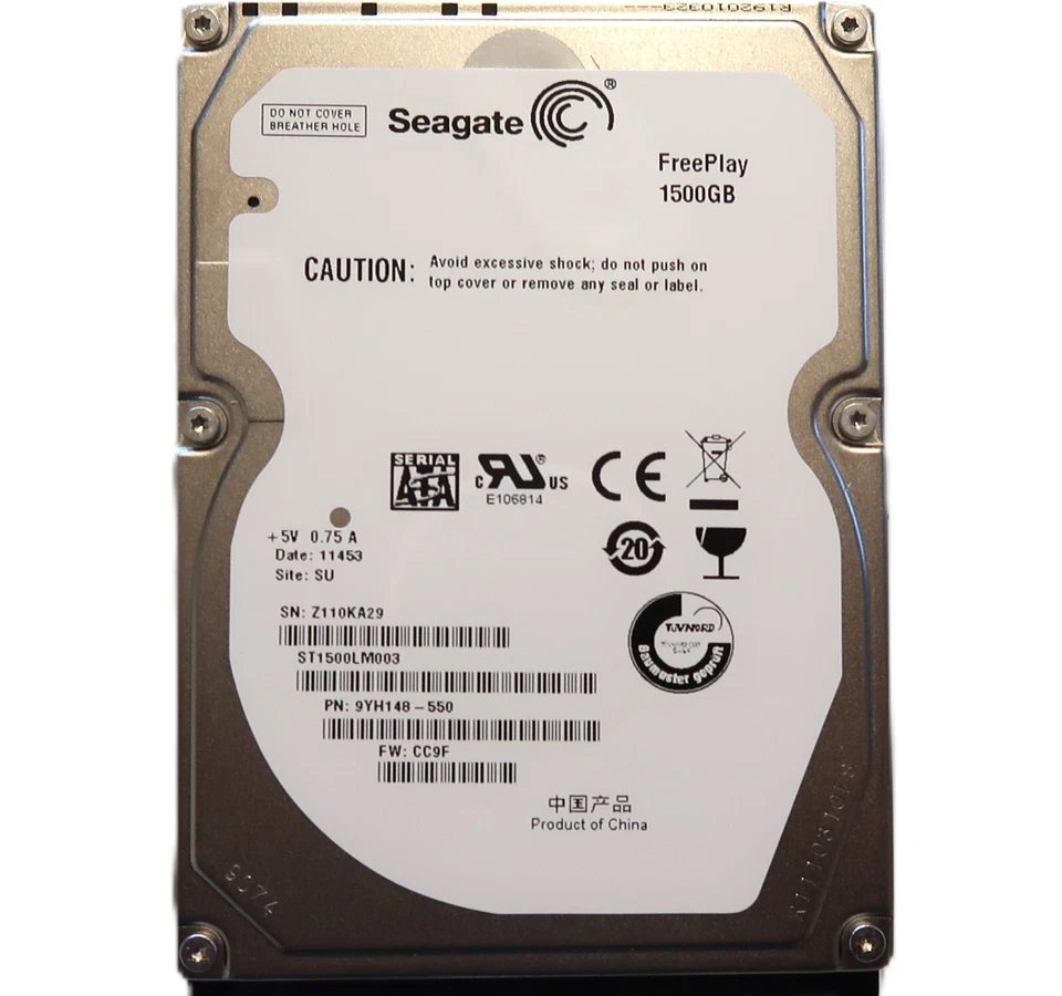 Seagate ST1500LM003 9YH148-550 CC9F (Z110) SU China 2.5" 1.5TB Sata May/2011 - Image 1 of 4