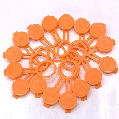 Vintage Fuller Brush Snap-On Bottle Caps Orange Plastic Dealer Promo Lot of 16 - Image 1 of 4