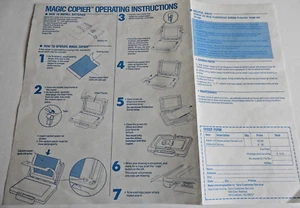1990 Vintage Magic Copier Tyco Replacement Operating Instructions Only - Picture 1 of 1
