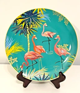 SARA MILLER London PORTMEIRION Tahiti Collection Flamingo 8" Salad Dessert Plate - Picture 1 of 4
