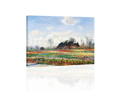 Tulip Fields At Sassenheim Monet - CANVAS OR PRINT WALL ART - Image 1 of 2