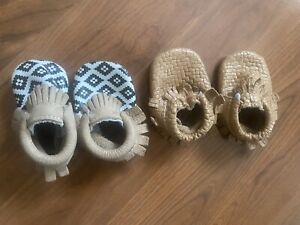 2 Pairs Freshly Picked Baby Moccasins - Both Size 1