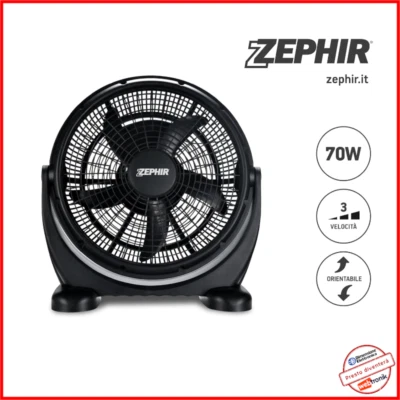 Ventilatore Pavimento Parete Terra Zephir zbf04cm Agitatore Box Tavolo Potente - Immagine 1 di 4