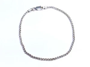 Beautiful 925 Sterling Silver Wheat Link Bracelet DY Style Italy 7" 3 gram 1.7mm - Picture 1 of 7