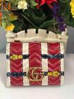 Rare~~GUCCI Marmont Trompe l&#39;oeil Printed Leather Card Case Wallet