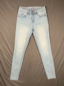 YMI Washed Out Blue Denim Skinny Jeans Girl's Size 3 Mid Rise W24 L28 R8.5 - Picture 1 of 11